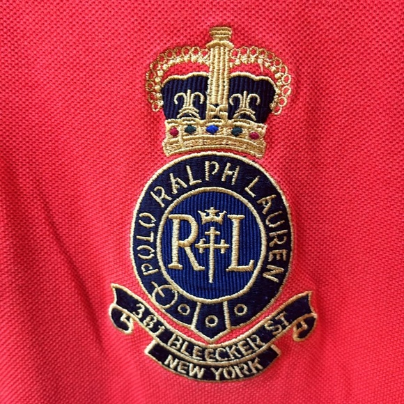Ralph Lauren Men's Polo Shirt in Red and Navy - Picture 2 of 3
